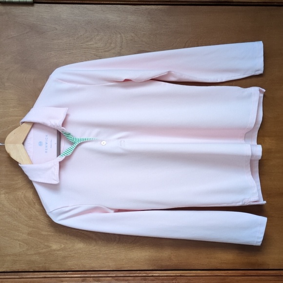 Renwick Long Sleeve Performance Polo in Rose Size S - Picture 3 of 7